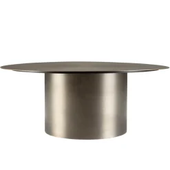 Macabane Table basse ronde en Fer Noir et bordure Dorée JAMES D80 cm Online