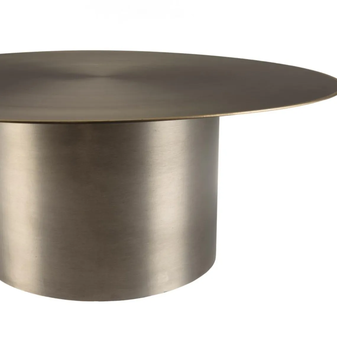 Macabane Table basse ronde en Fer Noir et bordure Dorée JAMES D80 cm Online