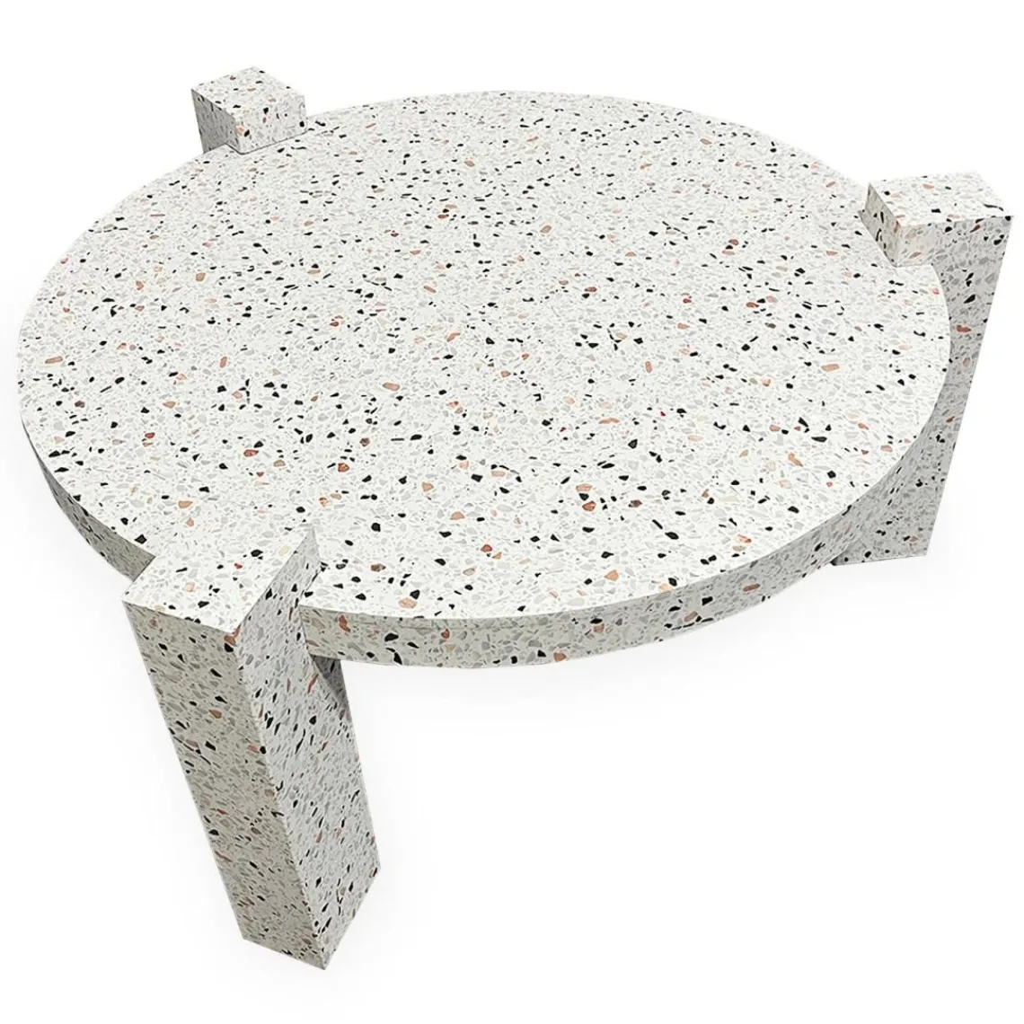 3S. x Home Table basse ronde moderne Titouan Effet Terrazzo Sale