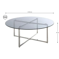 3S. x Home table basse Structure en inox brillant Clearance