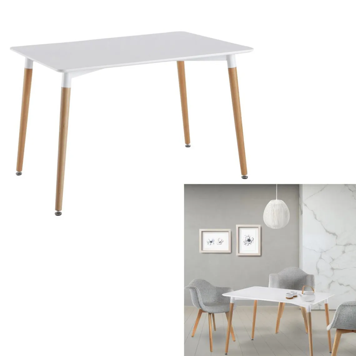 3S. x Home Table Blanche Rectangulaire 115X75cm Sale