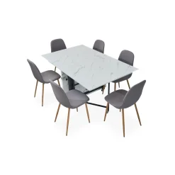 3S. x Home Table console extensible Nefertiti Effet marbre blanc Clearance