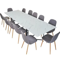 3S. x Home Table console extensible Nefertiti Effet marbre blanc Clearance