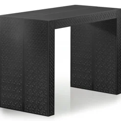 3S. x Home Table console extensible 200cm moulures orientales Nassau Morocco Noir mat Outlet