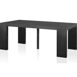 3S. x Home Table console extensible 200cm moulures orientales Nassau Morocco Noir mat Outlet