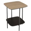 Macabane Table d'appoint 2 plateaux bi-matière pieds métal JULIA Hot