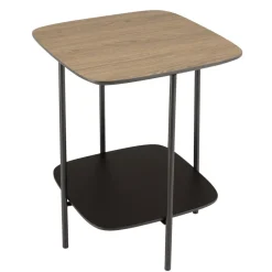 Macabane Table d'appoint 2 plateaux bi-matière pieds métal JULIA Hot