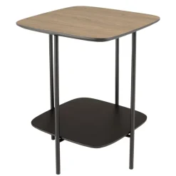 Macabane Table d'appoint 2 plateaux bi-matière pieds métal JULIA Hot