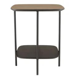 Macabane Table d'appoint 2 plateaux bi-matière pieds métal JULIA Hot