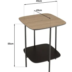 Macabane Table d'appoint 2 plateaux bi-matière pieds métal JULIA Hot