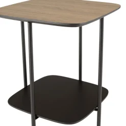 Macabane Table d'appoint 2 plateaux bi-matière pieds métal JULIA Hot