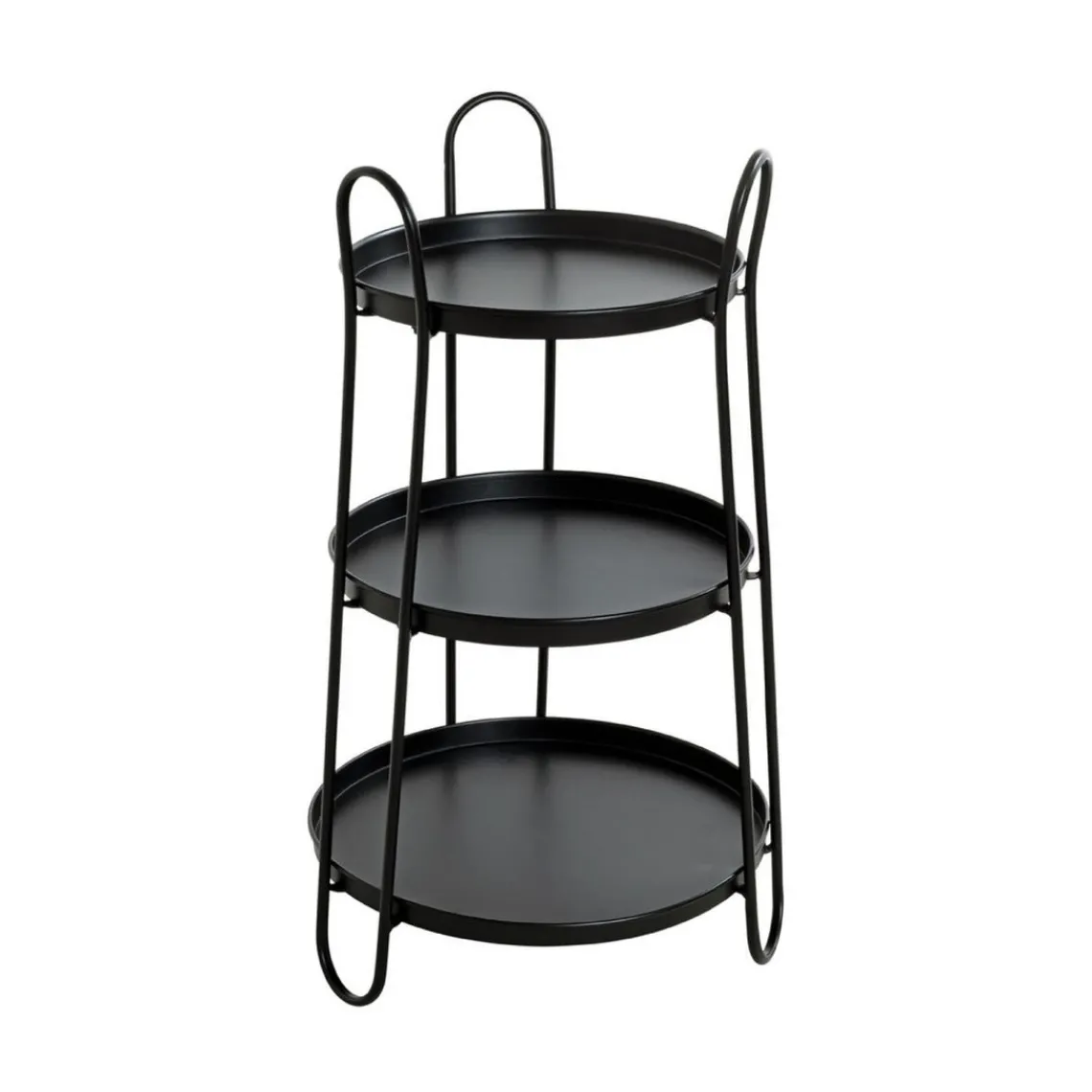 3S. x Home Table d'appoint 3 plateaux métal laqué noir Outlet