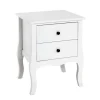 3S. x Home table d'appoint 2 tiroirs - blanc Hot