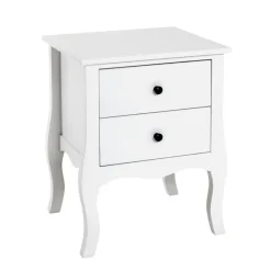 3S. x Home table d'appoint 2 tiroirs - blanc Hot