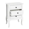 3S. x Home table d'appoint 3 tiroirs - blanc Outlet