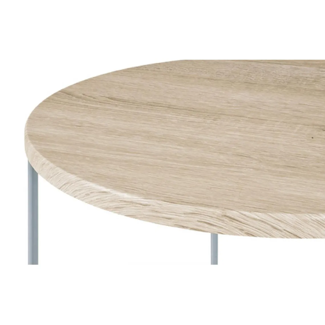 3S. x Home table d'appoint acier et effet chêne clair Clearance