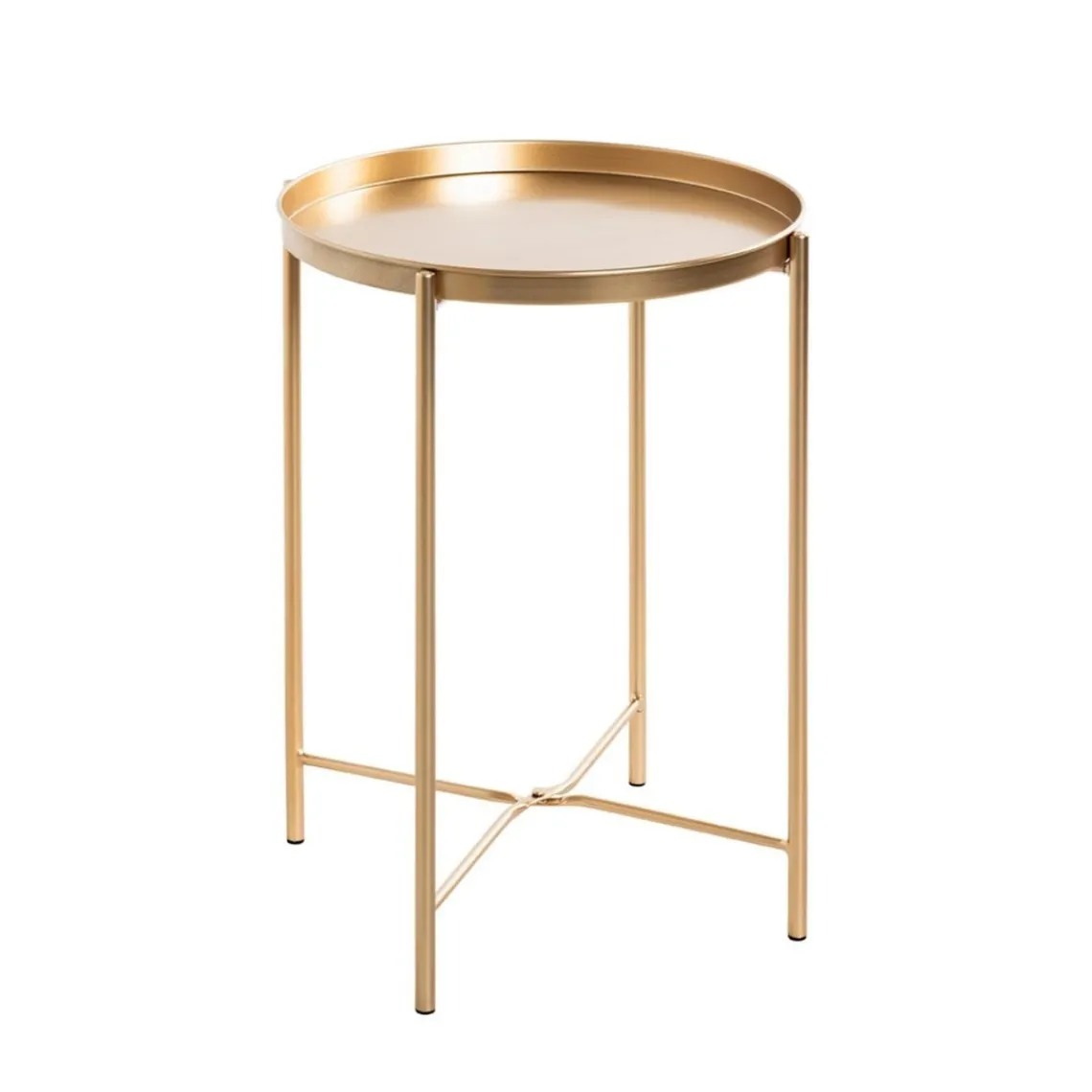 3S. x Home Table d'appoint acier laqué doré et plateau en métal laqué doré Sale