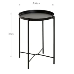 3S. x Home Table d'appoint acier laqué noir Discount