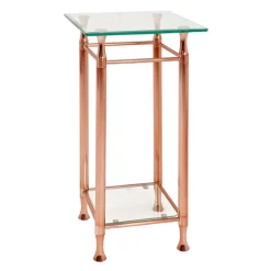 3S. x Home Table d'appoint acier plateau verre transparent grand modèle Clearance