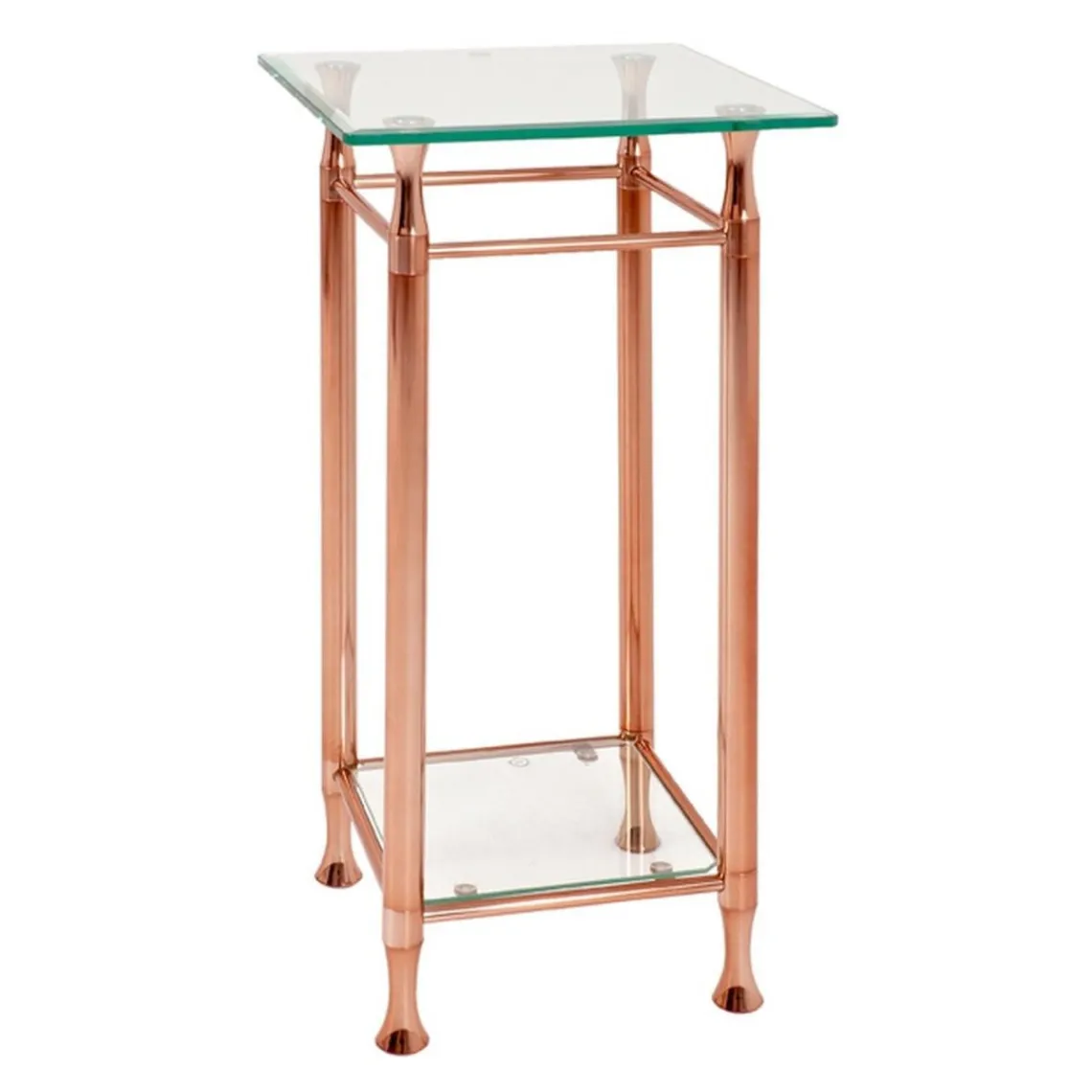 3S. x Home Table d'appoint acier plateau verre transparent grand modèle Clearance