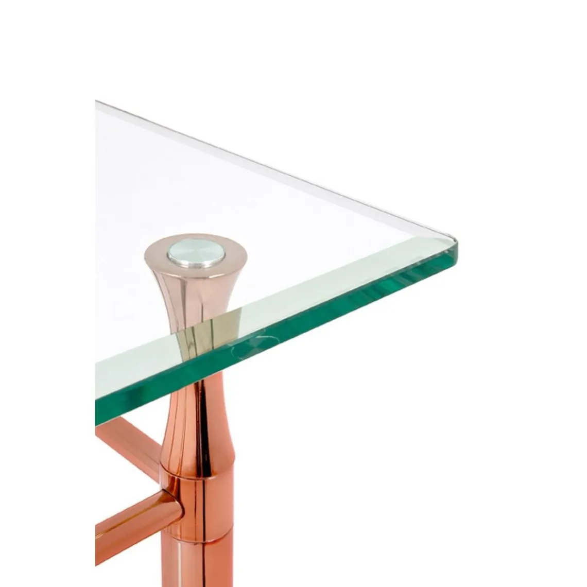 3S. x Home Table d'appoint acier plateau verre transparent grand modèle Clearance