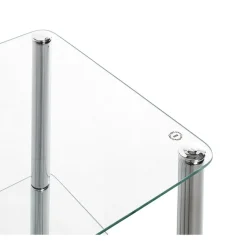 3S. x Home Table d'appoint avec double plateau verre transparent Hot