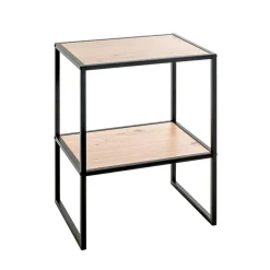 3S. x Home Table d'appoint avec double plateau décor chène Discount
