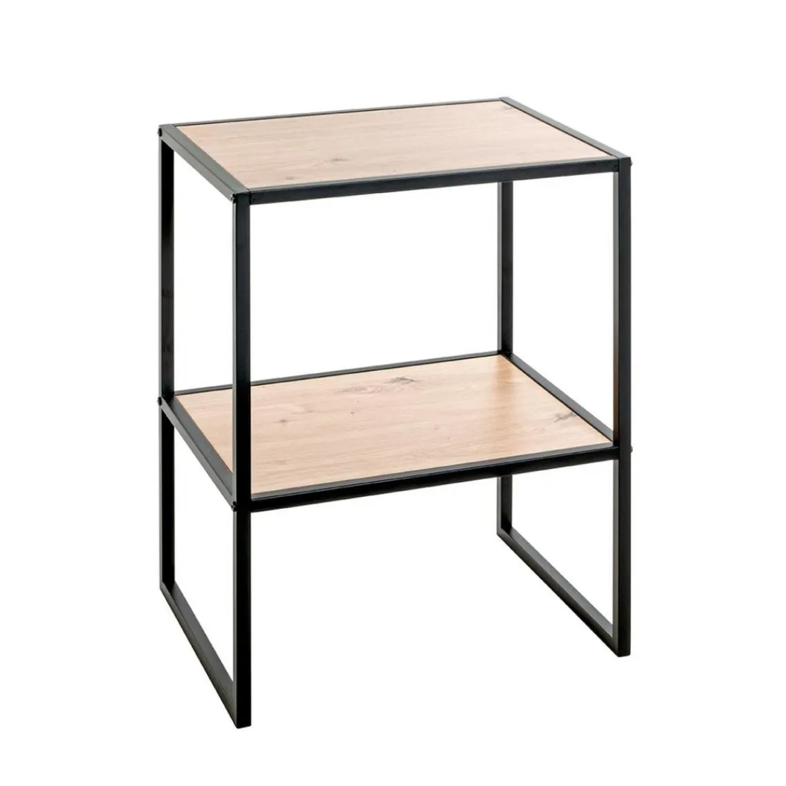 3S. x Home Table d'appoint avec double plateau décor chène Discount