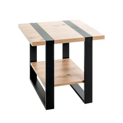 3S. x Home Table d'appoint avec plateaux décor chène Best