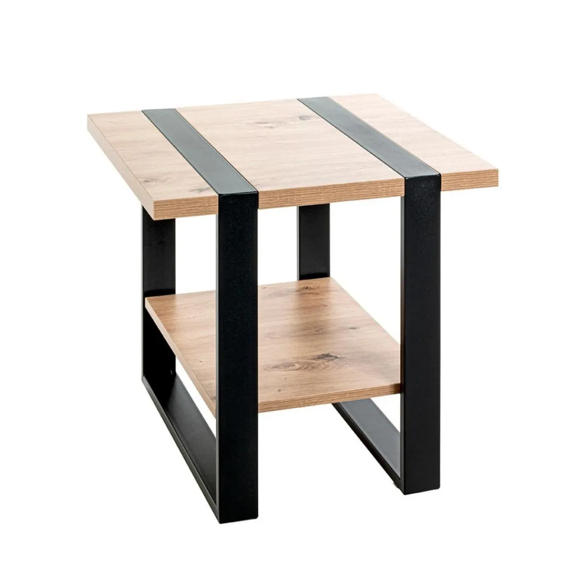 3S. x Home Table d'appoint avec plateaux décor chène Best