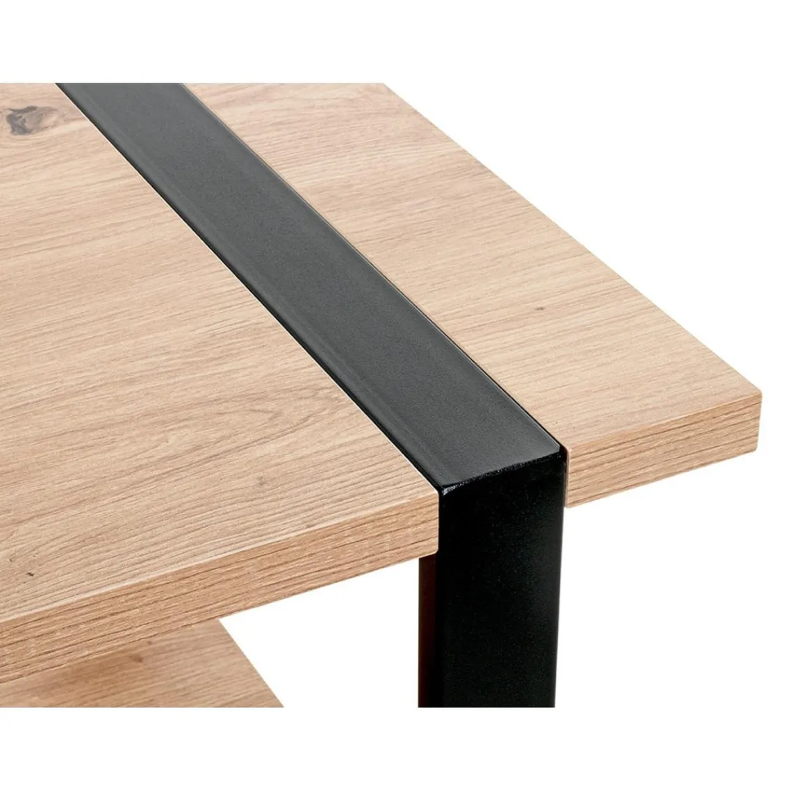 3S. x Home Table d'appoint avec plateaux décor chène Best