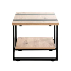 3S. x Home Table d'appoint avec plateaux décor chène Best