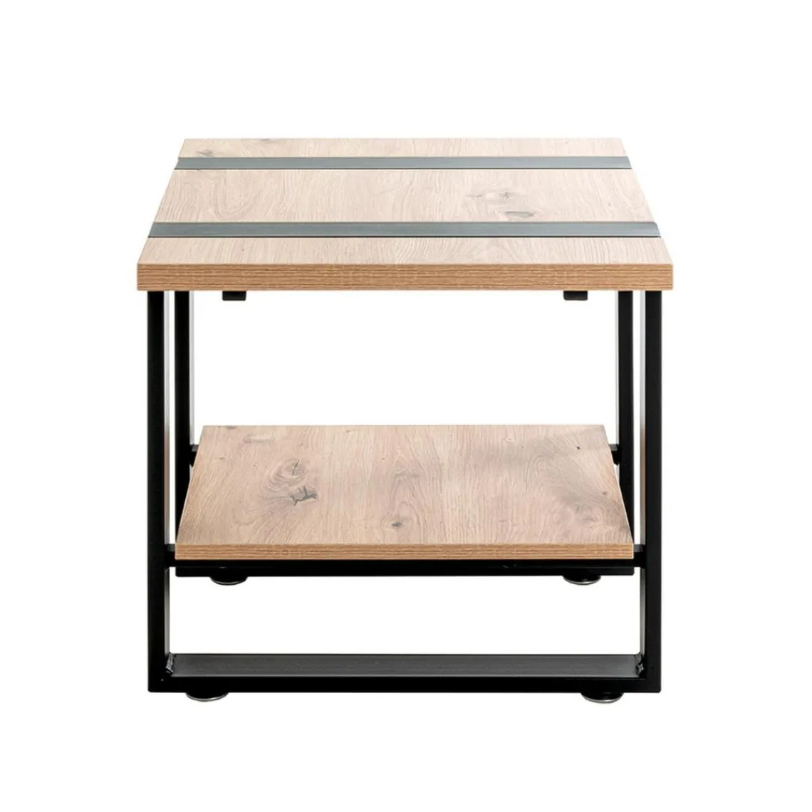 3S. x Home Table d'appoint avec plateaux décor chène Best