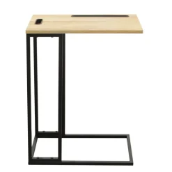 3S. x Home Table d'appoint avec Support tablette Bois et Métal Discount
