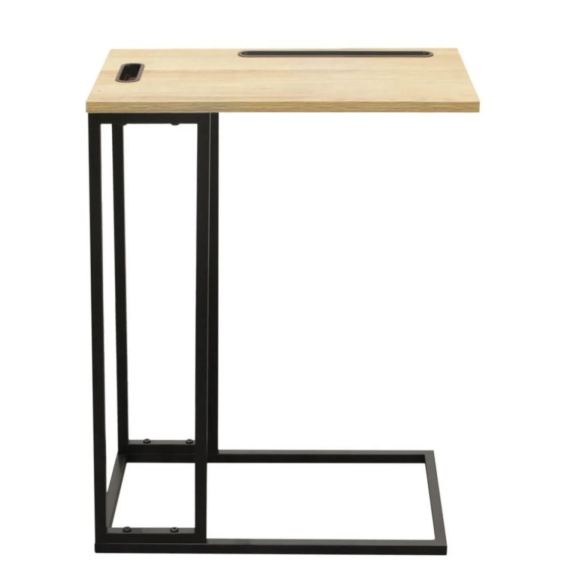 3S. x Home Table d'appoint avec Support tablette Bois et Métal Discount