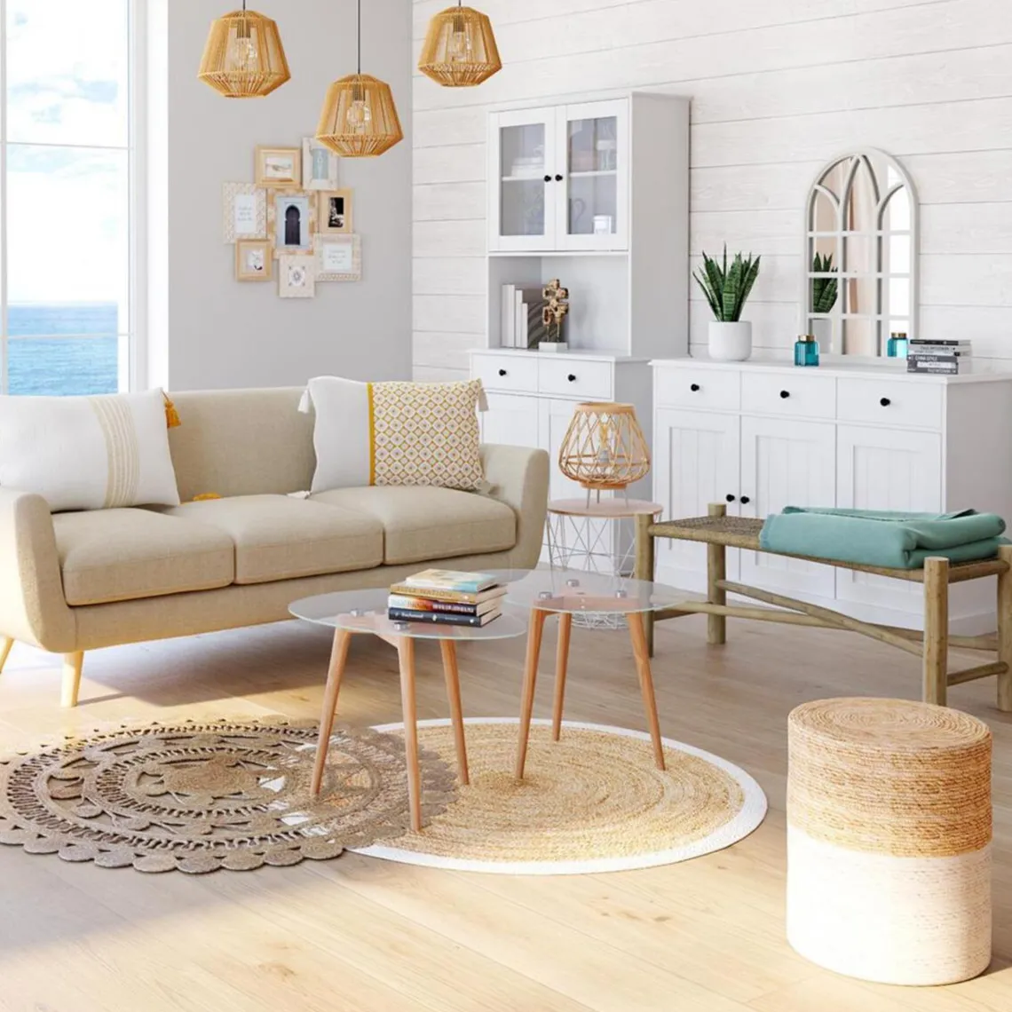 3S. x Home Table d'Appoint Blanc MIKU Outlet