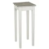 3S. x Home Table d'appoint blanc plateau en décor pin H76cm Best