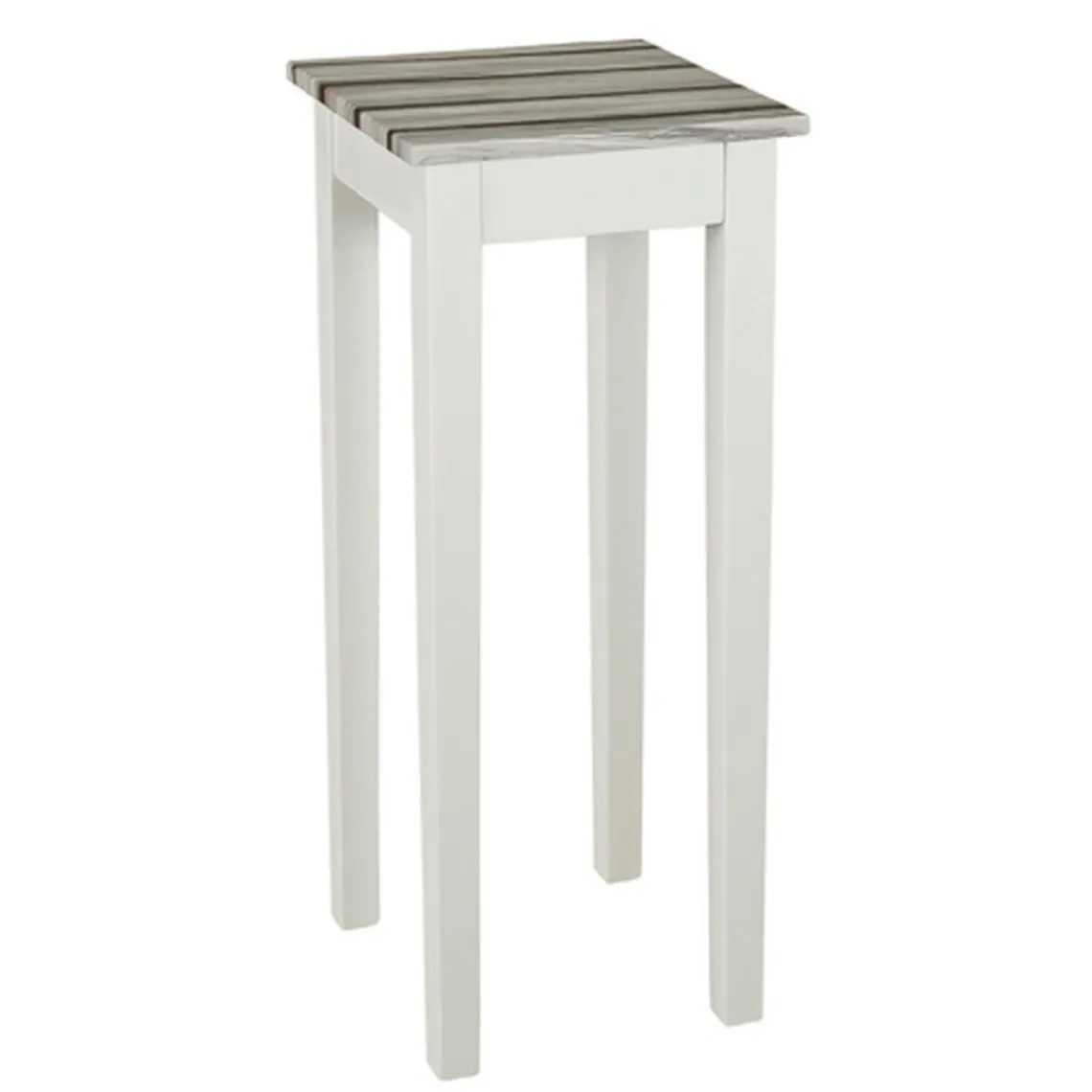 3S. x Home Table d'appoint blanc plateau en décor pin H76cm Best