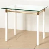 3S. x Home Table d'appoint blanche plateau verre trempé 10 mm Clearance