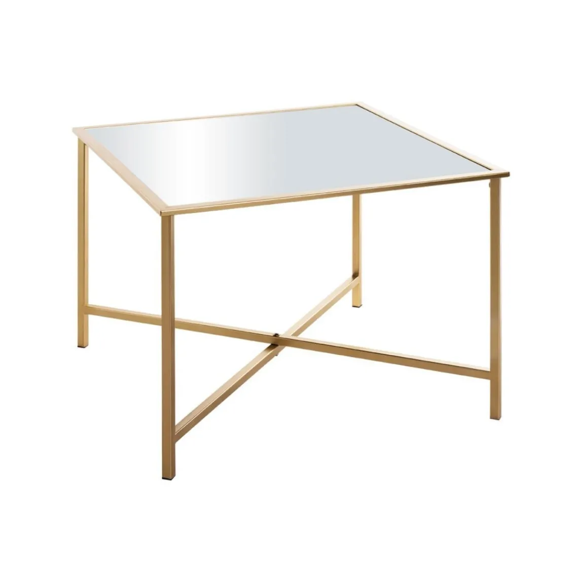 3S. x Home Table d'appoint carrée plateau miroir New