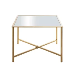 3S. x Home Table d'appoint carrée plateau miroir New