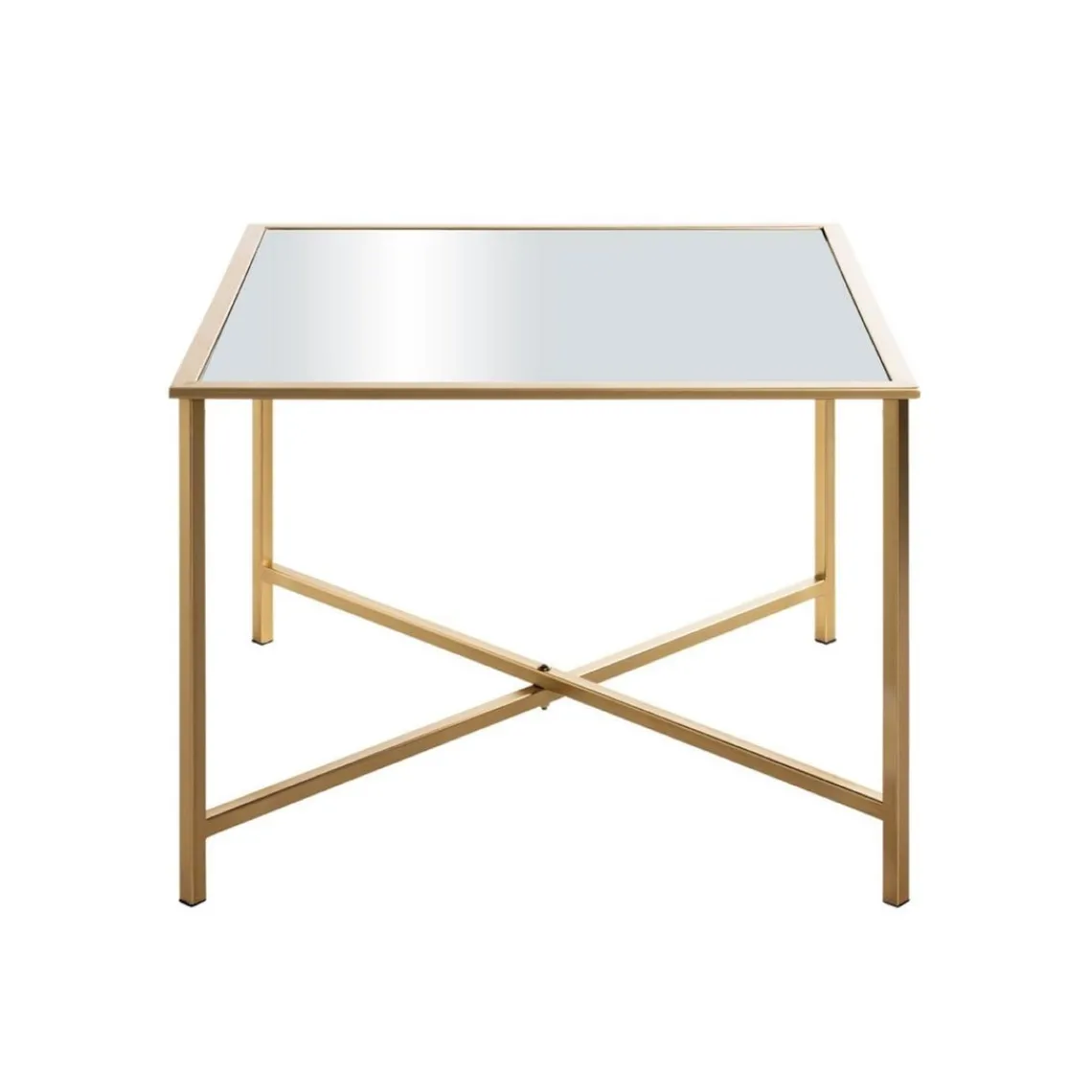 3S. x Home Table d'appoint carrée plateau miroir New