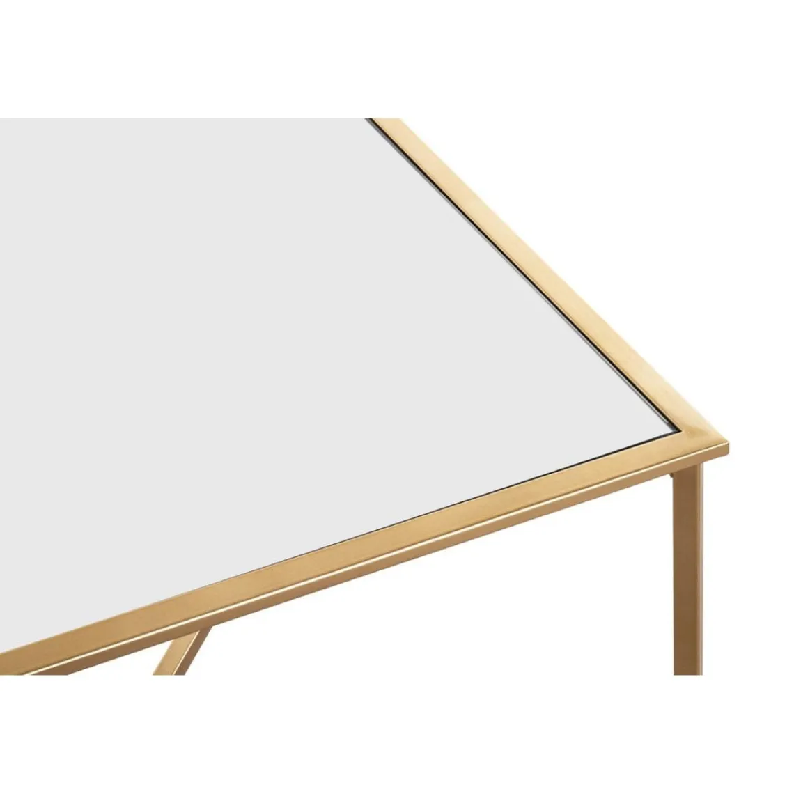 3S. x Home Table d'appoint carrée plateau miroir New