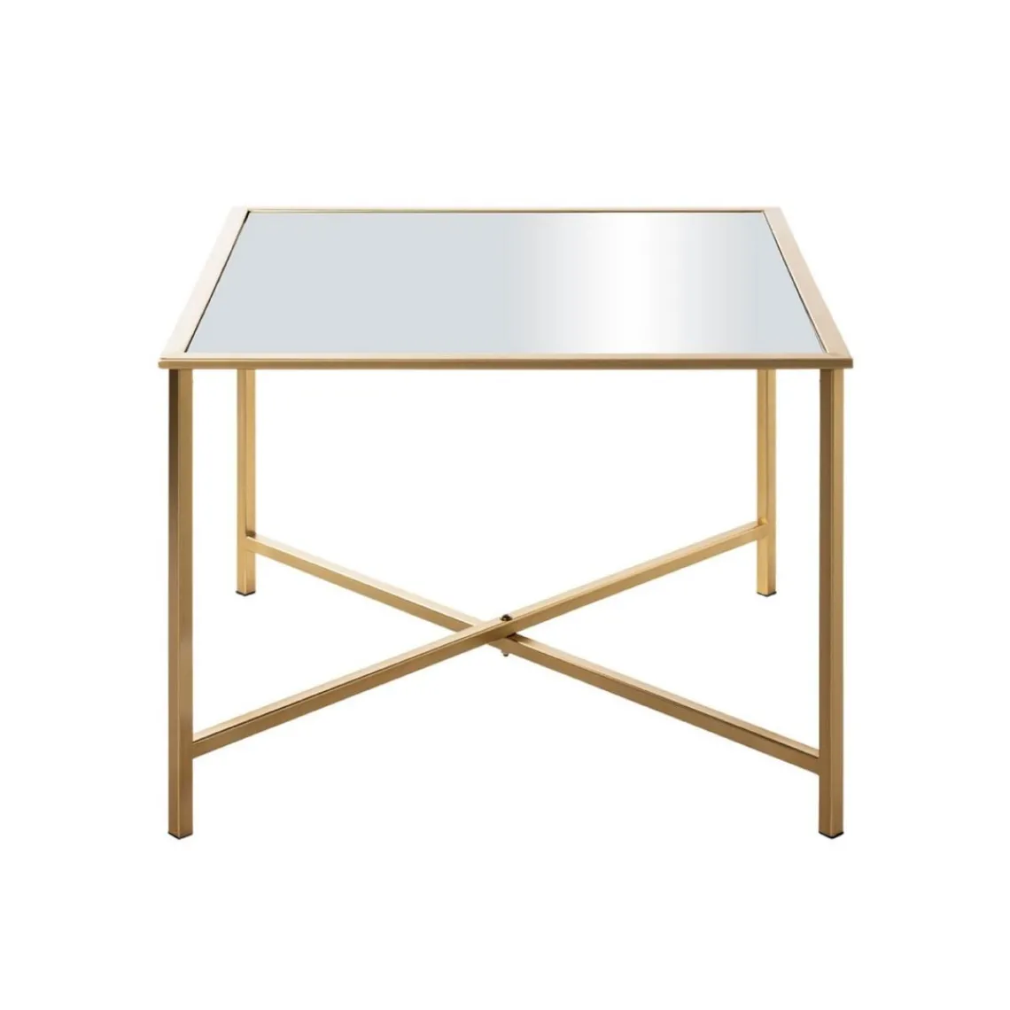 3S. x Home Table d'appoint carrée plateau miroir New