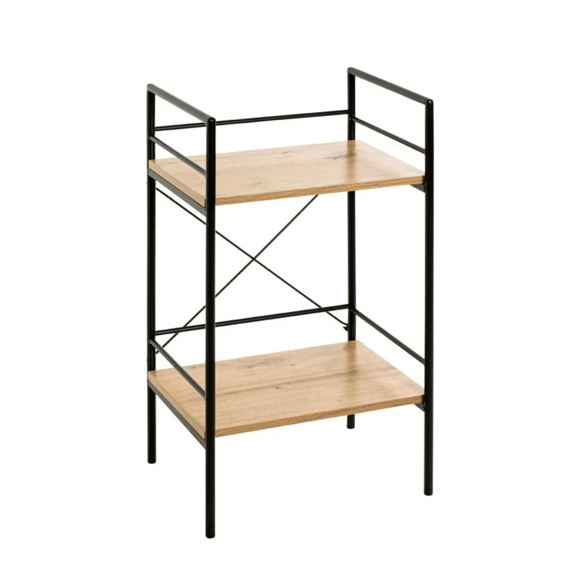 3S. x Home table d'appoint chêne et métal laqué noir