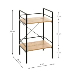 3S. x Home table d'appoint chêne et métal laqué noir