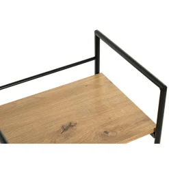 3S. x Home table d'appoint chêne et métal laqué noir