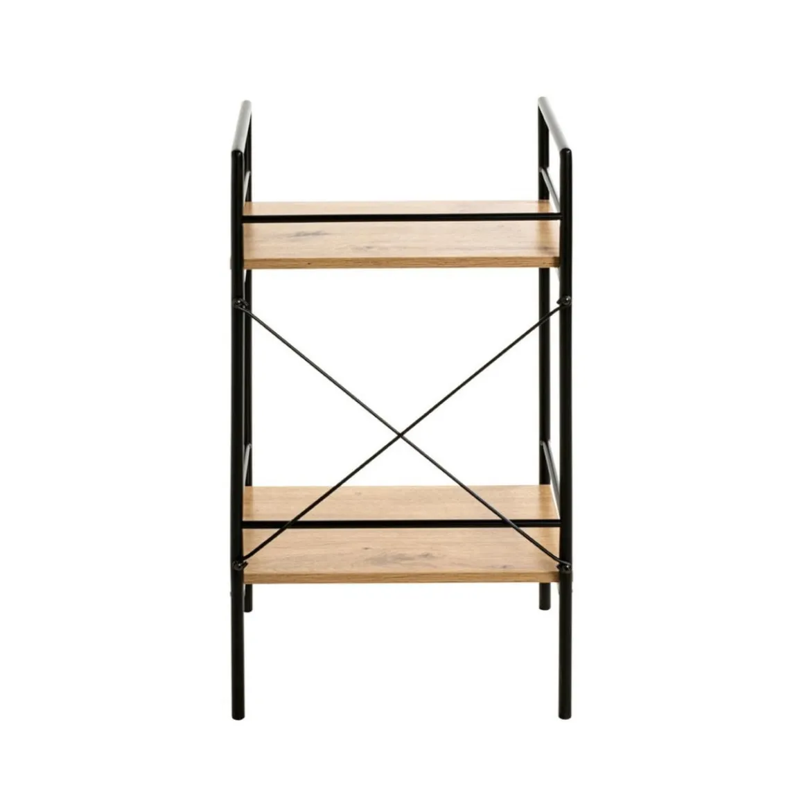 3S. x Home table d'appoint chêne et métal laqué noir