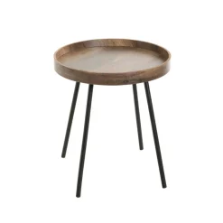 3S. x Home Table d'appoint décor chêne foncé New