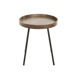 3S. x Home Table d'appoint décor chêne foncé New